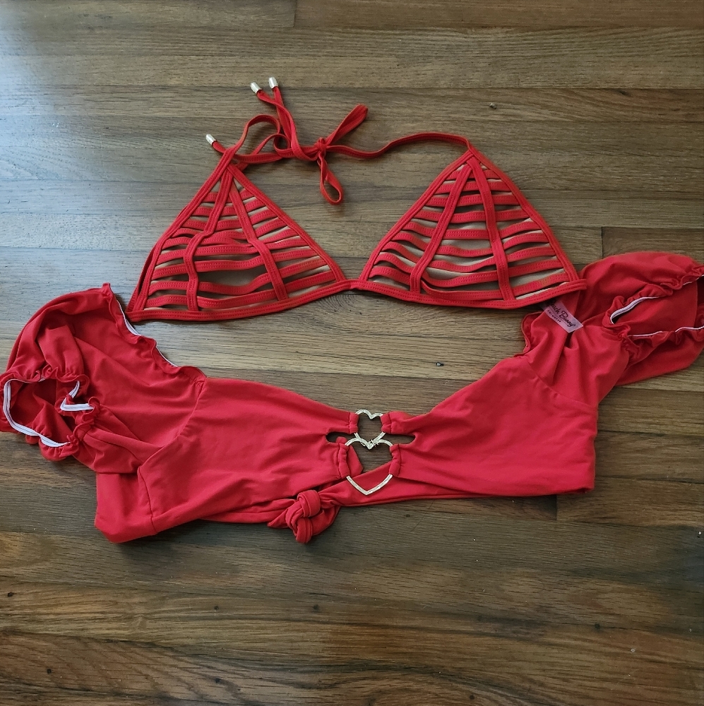 2 BEACH BUNNY RED BIKINIS
